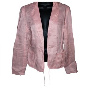 Metrostyle tie front pink linen jacket, size 6, perfect condition